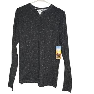 Mens Heathered Dark Gray Company 81 Long Sleeve V-Neck Shirt, Small, NWT!!!